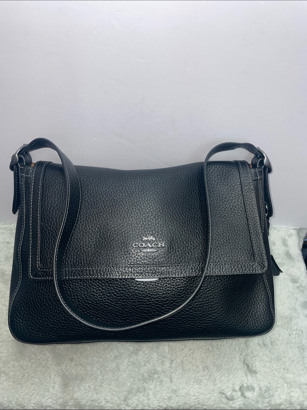 Coach ‘Etta’ Pebbled Leather Flap Bag